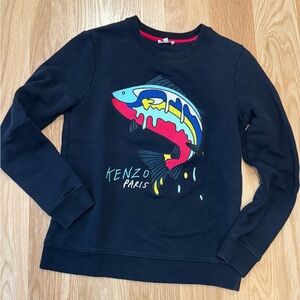 Kenzo Black Sweatshirt with Colorful Fish Design